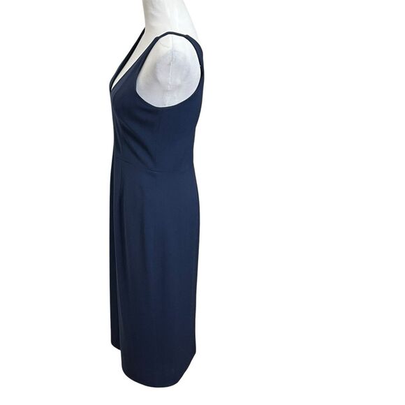 Dress the Population Lyla Navy Midi Dress V-Neck Women’s Size Medium - Picture 5 of 9